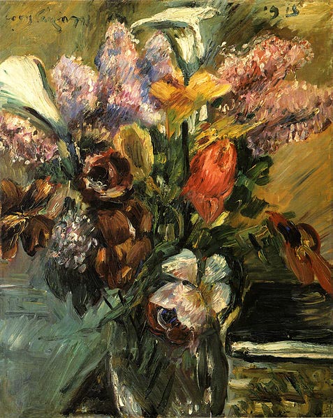 Lovis Corinth Tulpen, Flieder und Kalla